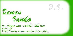denes vanko business card